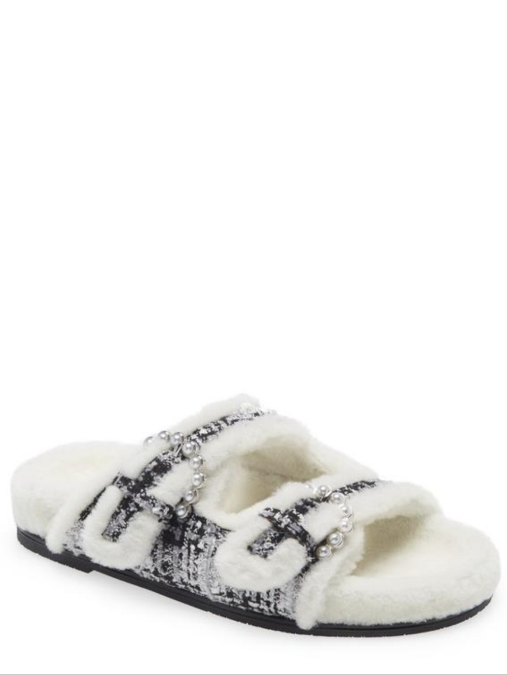 NWT Stuart Weitzman Flannel White Piper Chill Slide Sandal Sz 6